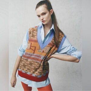 ZARA Womens X SPAULDING KNIT VEST SIZE SMALL